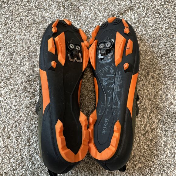 Fizik X5 Terra Suede Men's MTB Bike Shoes Green/Orange Fluo Men’s Size 11.5 - Picture 6 of 8